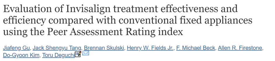 Evaluation of Invisalign treatment effectiveness and efficiency compared with conventional fixed appliances