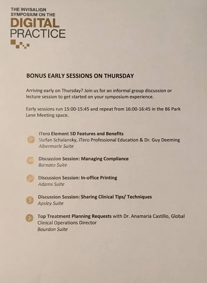 隱適美全球高峰會-Aligner-300-in-London-第一天-early-bird-sessions-共五個隱適美相關主題